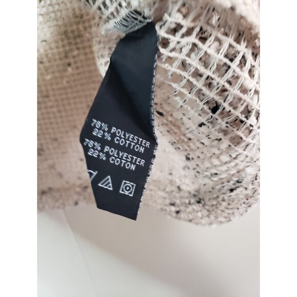 Charlie Paige Womens L XL Cardigan Sheer Knit Button Beige Boho Woven Mesh Y2K - Picture 7 of 7